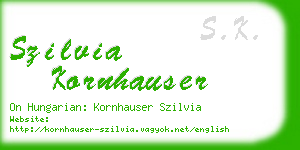 szilvia kornhauser business card